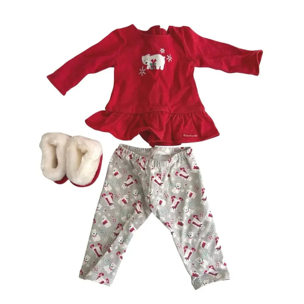 American Girl Playful polar bear pajamas for doll RETIRED doll not included